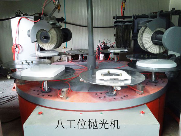 Eight-station three-polishing machine